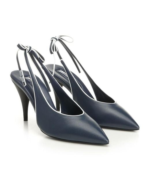 Miu Miu Blue Slingback High Heel Sandals