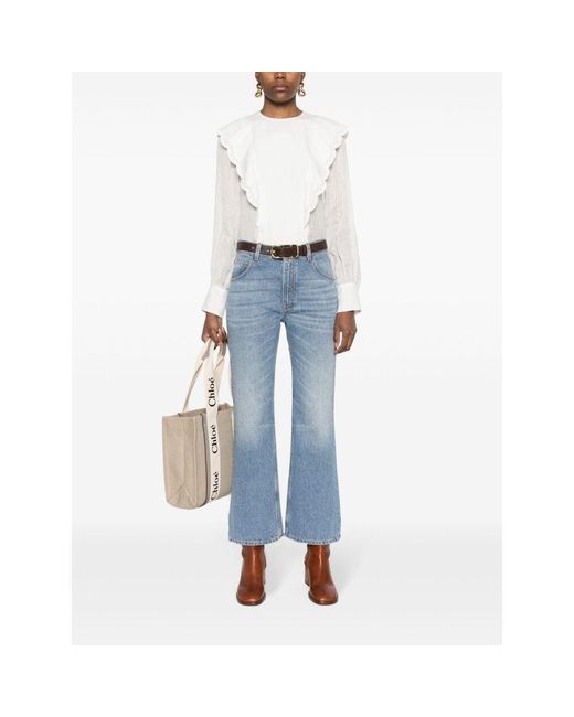 Chloé Blue Chloé Cropped Bootcut Jeans