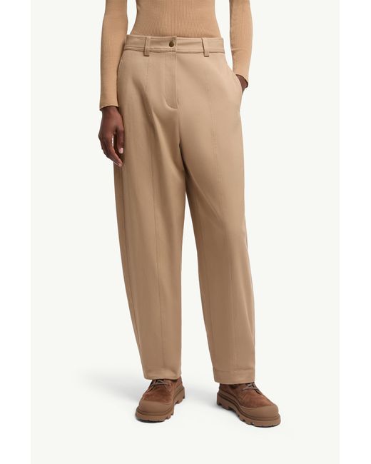 Moncler Natural Straight Leg Cotton Gabardine Pants