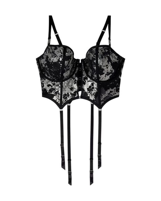 DIESEL Black X Savage X Fenty Mesh Panelled Foiled Bustier