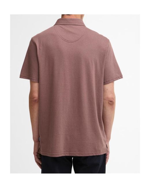 Barbour Pink Short-Sleeved Polo Shirt With Patch Pockets for men