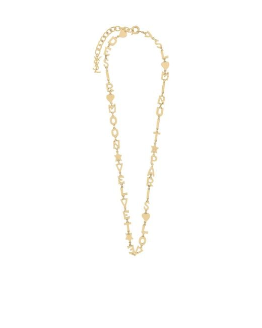 Saint Laurent White Letter Necklace