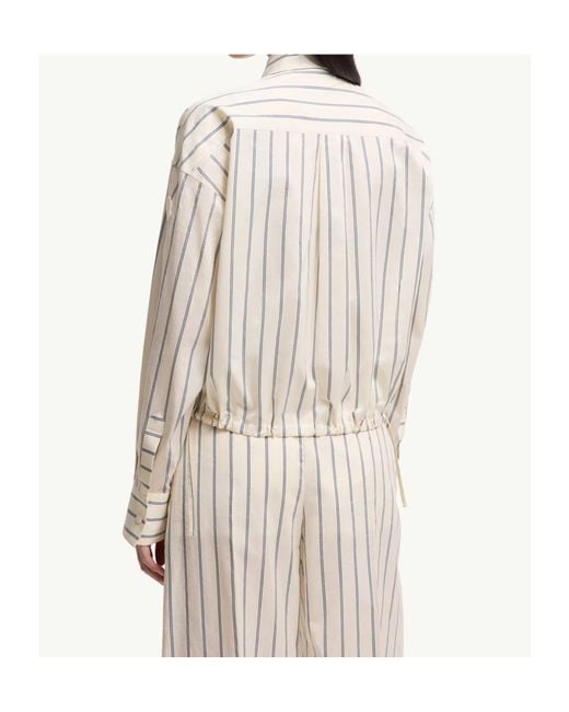 Moncler White Striped Button-Up Shirt