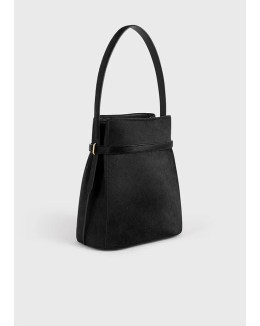Totême Black Totême Buckled Bucket Bag