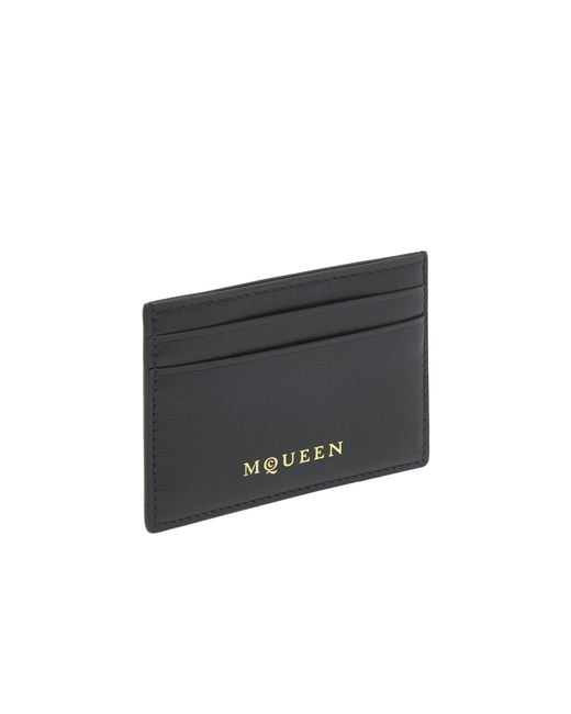 McQueen Black Logo Printed Card Holder
