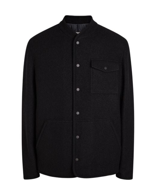 Moncler Black Boiled Wool Overshirt for men
