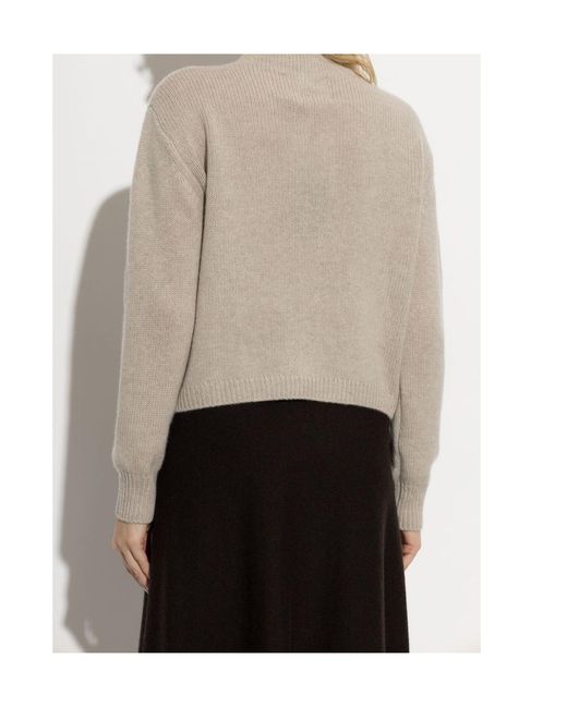 Lisa Yang Natural Zirelle Mock-Neck Cardigan