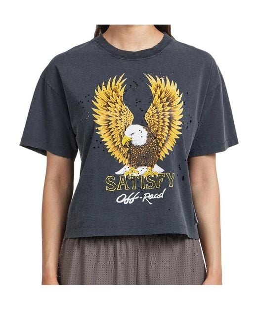 Satisfy Blue Mothtech Eagle Graphic T-Shirt