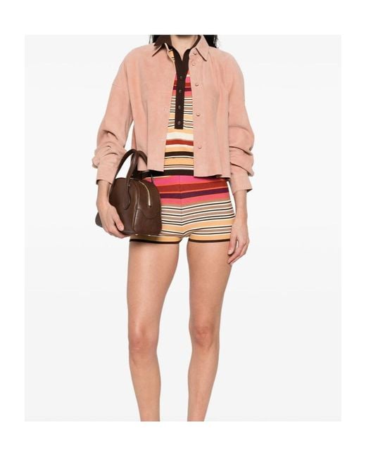 Forte_forte Pink Suede Alba Leather Shirt