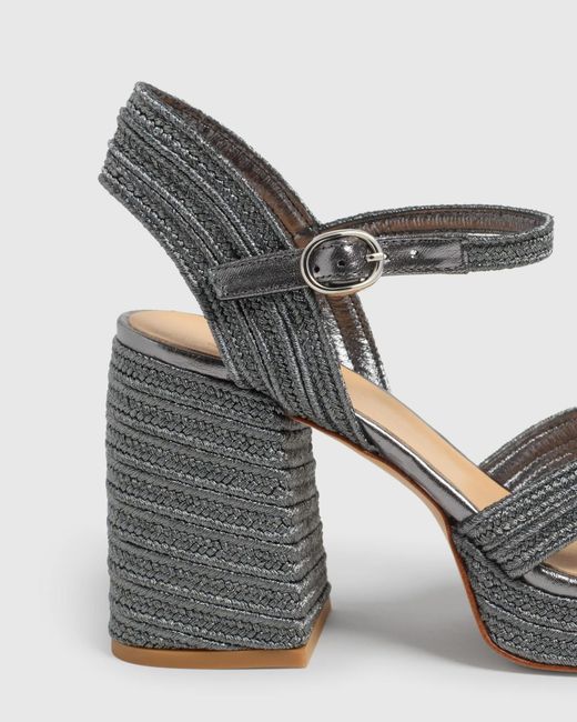 Castaner Gray Castañer Valle Interwoven Metallic Slingback Sandals