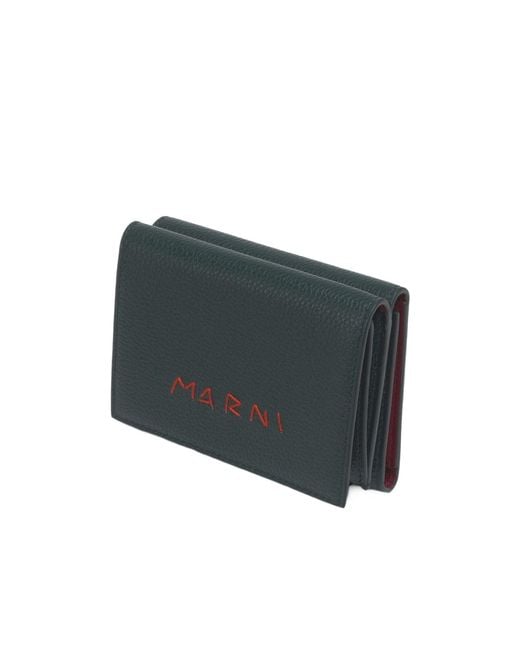 Marni Green Foldable Wallet for men