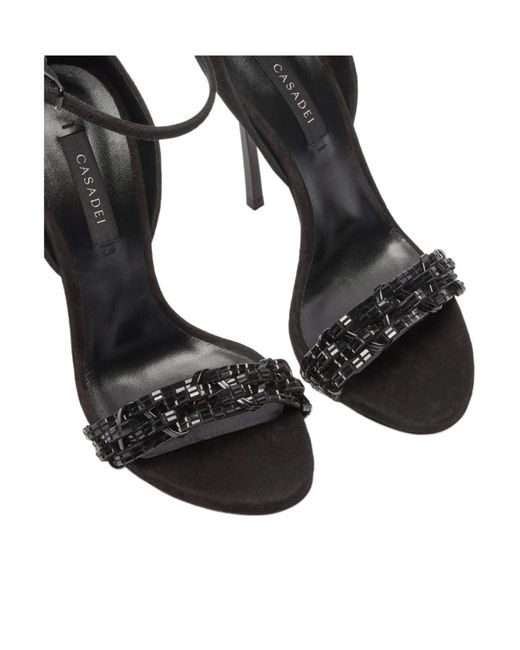 Casadei Black Cappa Blade Godyva Sandal