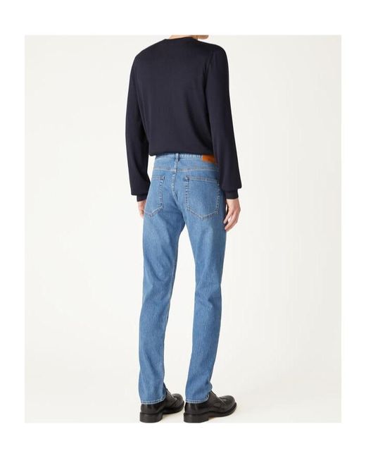 Loro Piana Blue Belt-Strap Jeans for men