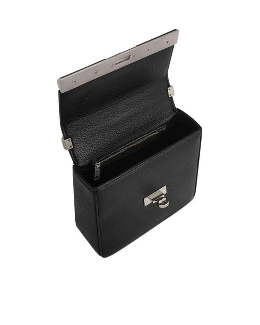 Dolce & Gabbana Black Foldover Top Shoulder Bag for men