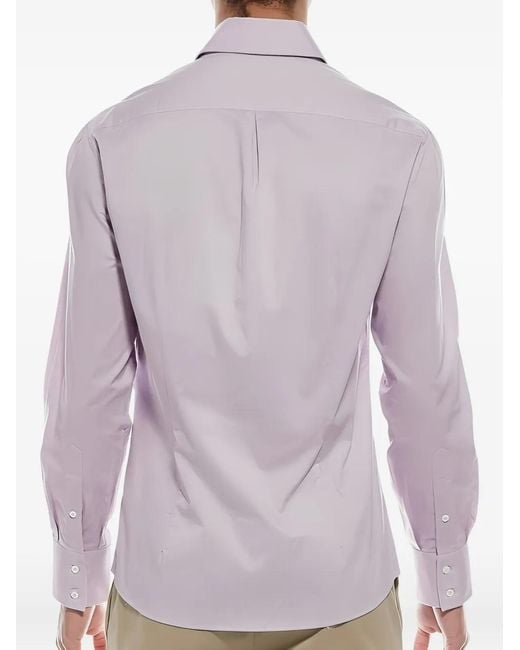 Brunello Cucinelli Purple Long-Sleeve Button-Down Shirt for men