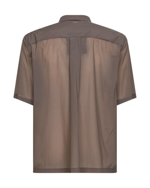 Herno Brown Oversized Short Sleeve Shirt for men