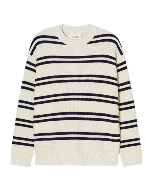 Closed Multicolor Striped Knitted Sweater for men