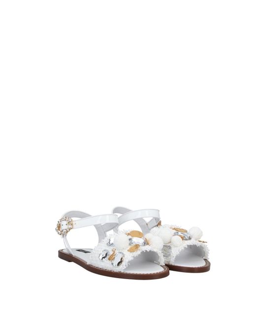Dolce & Gabbana White Solid Color Sandals