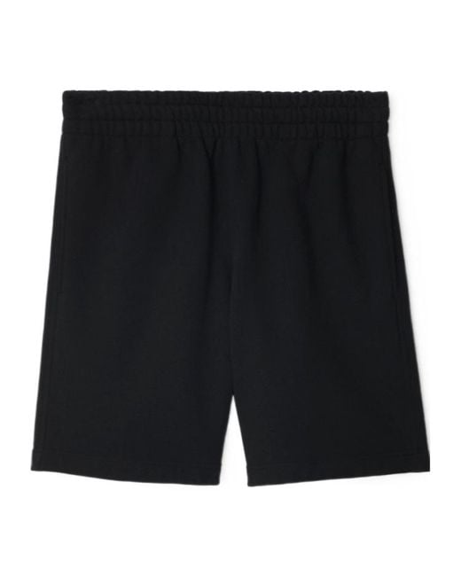 Burberry Black Check-Label Track Shorts for men