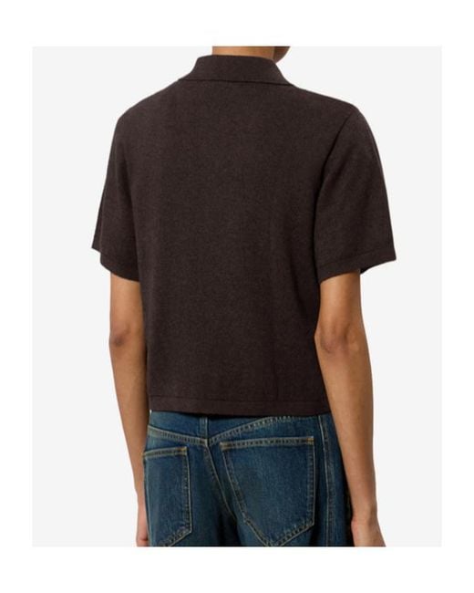 Isabel Marant Black Polo En Maille De Coton Et Laine