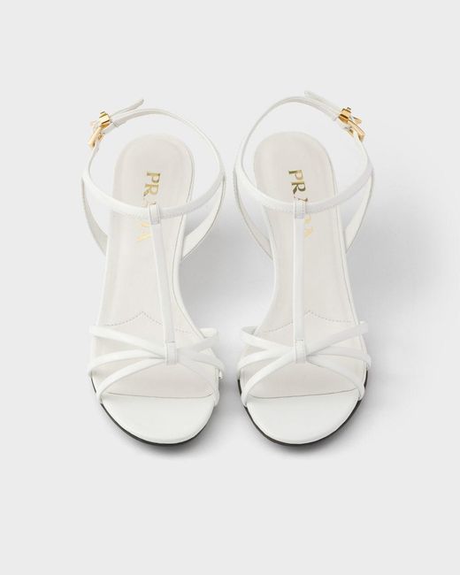 Prada White Buckle-Fastened Sandals
