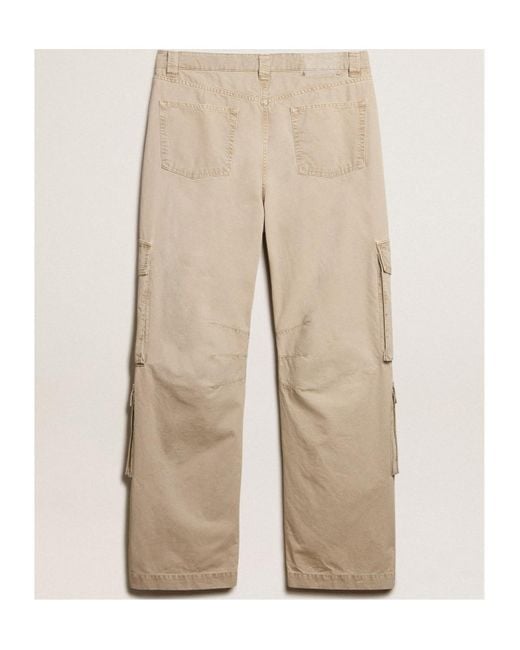 Golden Goose Deluxe Brand Natural Straight-Leg Cargo Trousers for men