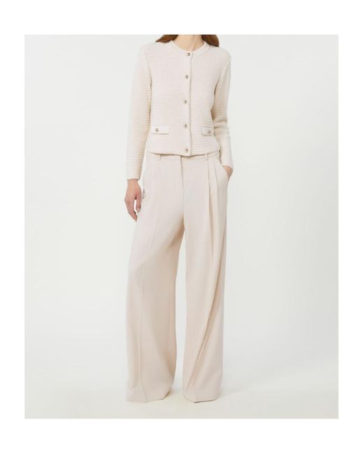 Weekend by Maxmara White Pleated Wide-Leg Trousers