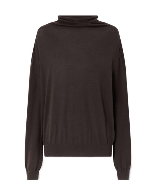 Khaite Black Annette Merino Wool Turtleneck Sweater