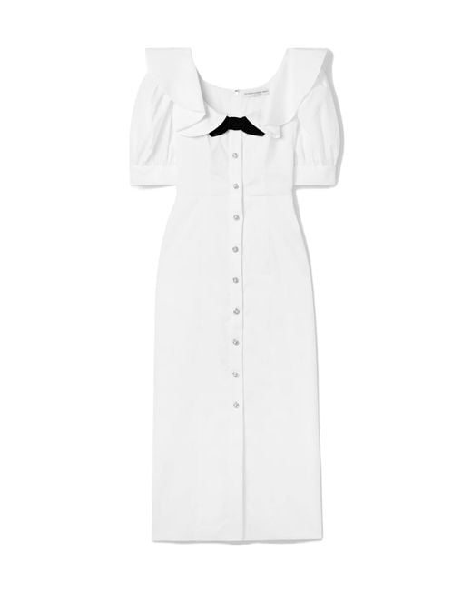 Alessandra Rich White Short-Sleeved Dress