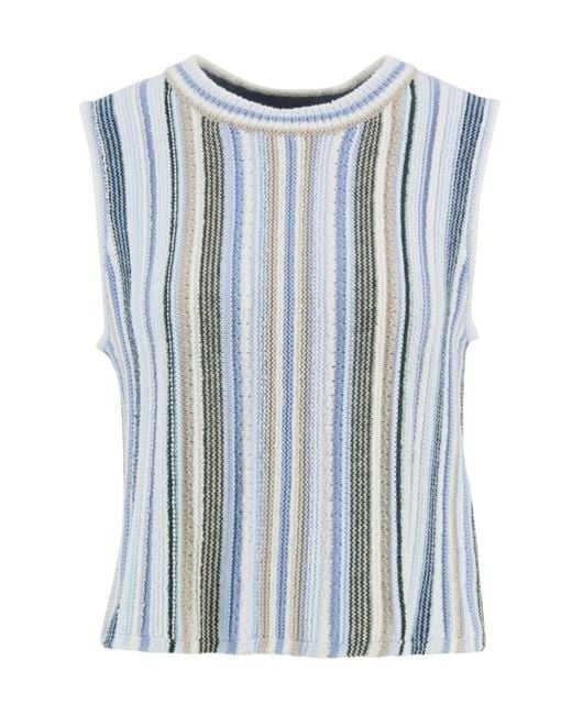 Barbour Blue Josie Knitted Stripe-Pattern Top