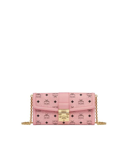 MCM Pink Tracy Chain Wallet