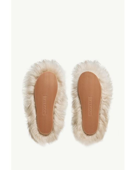Moncler Natural Snug Shearling Flats