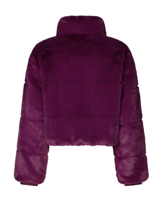 Save The Duck Purple Casual Jacket With Stand-Up Collar And Zipper