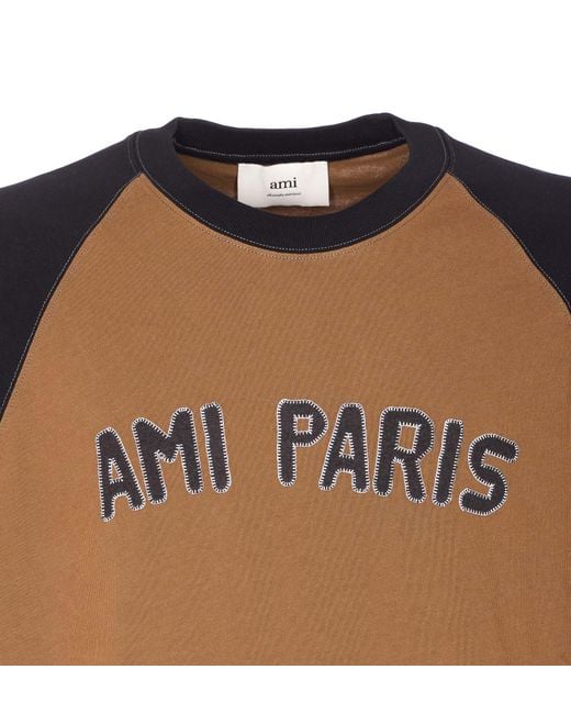 AMI Brown Ami T-Shirts And Polos Cotton for men