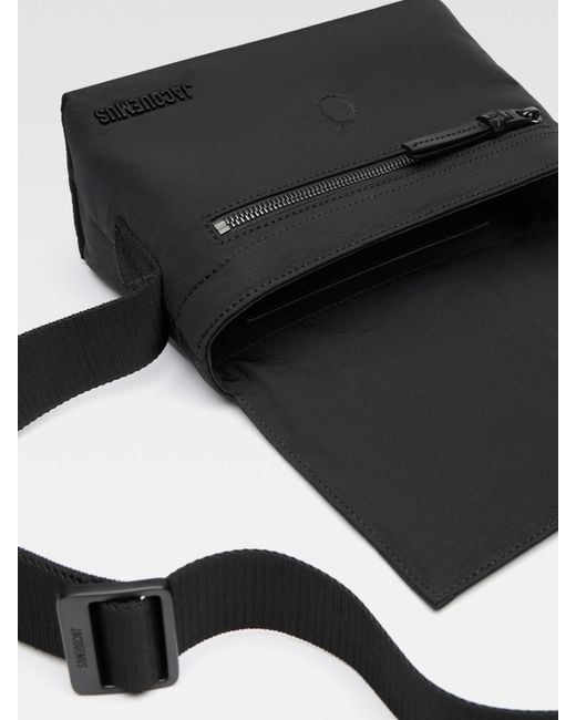 Jacquemus Black Logo Detailed Mini Messenger Bag for men