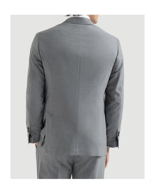 Brunello Cucinelli Blue Virgin-Wool And Silk Lightweight Hopsack One-And-A-Half Breasted Blazer for men