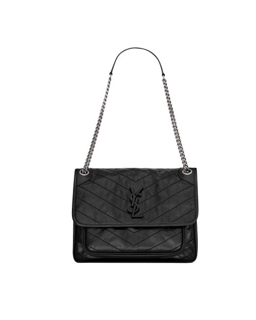 Saint Laurent Black Niki Chain-Link Medium Shoulder Bag