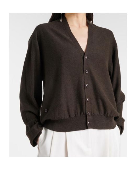 Lemaire Black Long-Sleeved Button-Down Cardigan