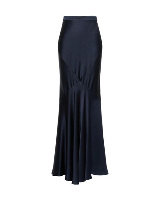 Max Mara Blue Flared Pleated Skirt