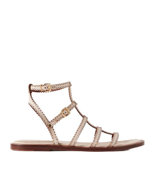 Zimmermann Metallic Goldie Leather Sandals