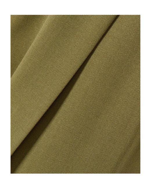 Michael Kors Green Mika Pleated Wool-Blend Twill Straight-Leg Pants