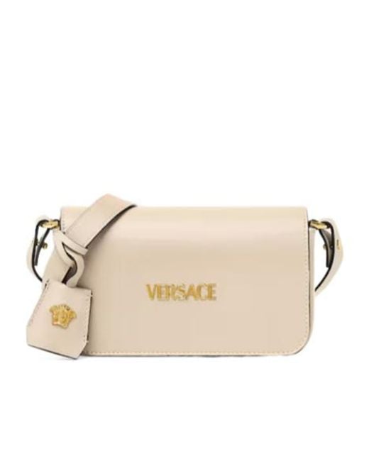 Versace Natural Tag Foldover Top Mini Shoulder Bag