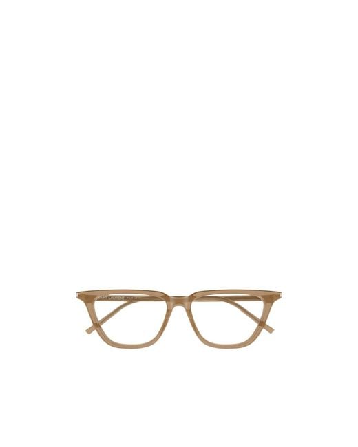 Saint Laurent White Rectangle-Frame Glasses for men
