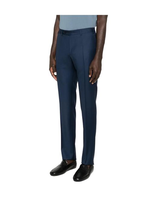 Canali Blue Button Trousers for men
