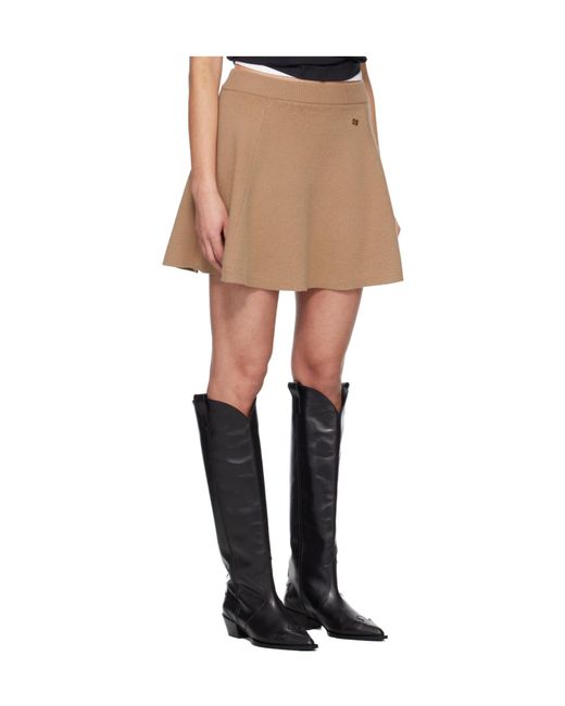 Ganni Natural Logo Mini Skirt