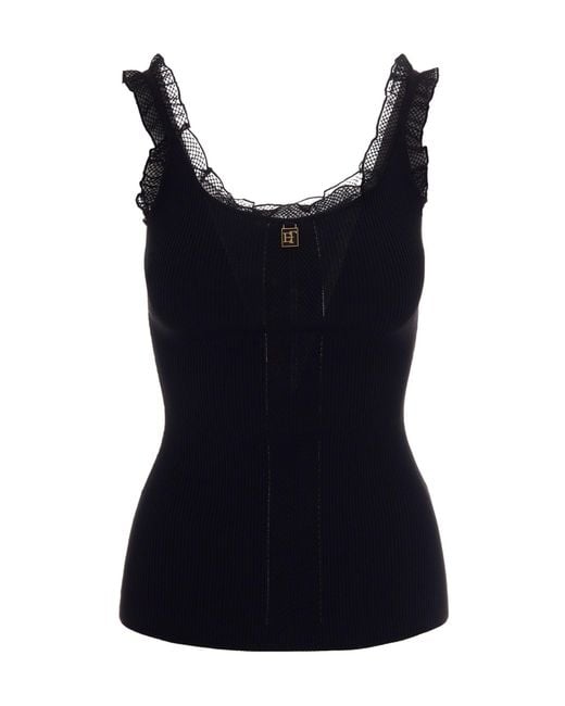 Elisabetta Franchi Blue Sleeveless Vest
