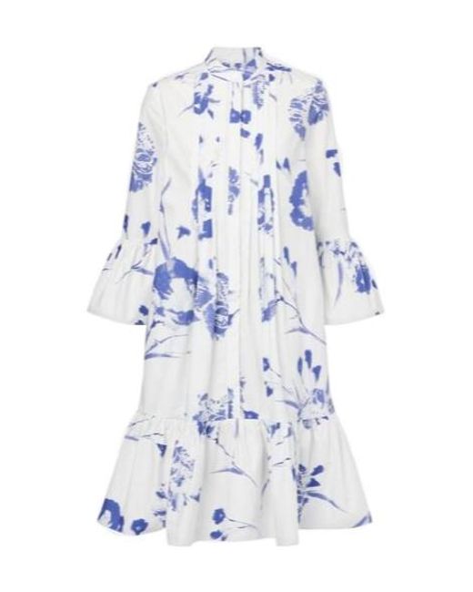 Erdem Blue Floral Cotton Minidress