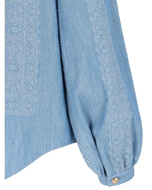 Céline Blue Embroidered Romy Blouse