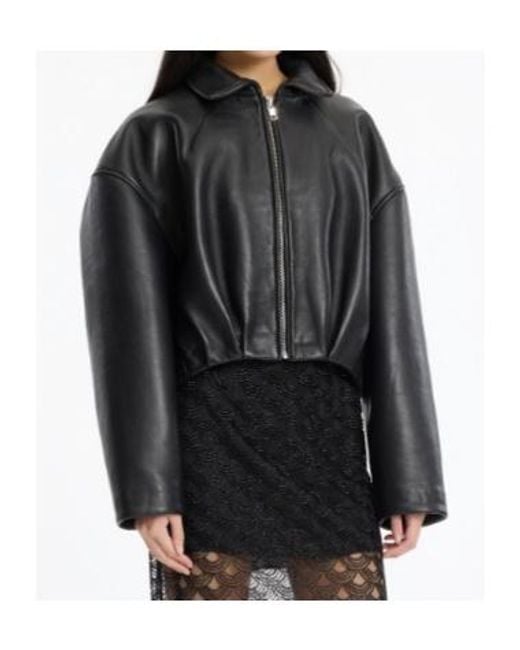 ROTATE BIRGER CHRISTENSEN Black Zip-Up Bomber Jacket