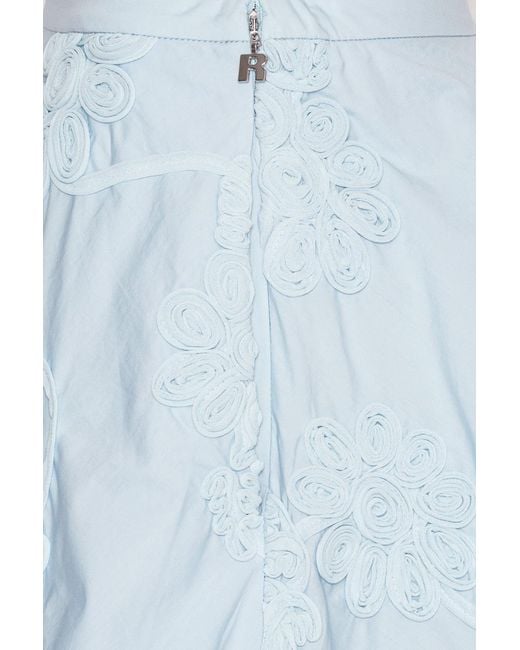 ROTATE BIRGER CHRISTENSEN Blue Berty Textured Floral Mini Skirt